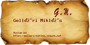 Gelléri Miklós névjegykártya
